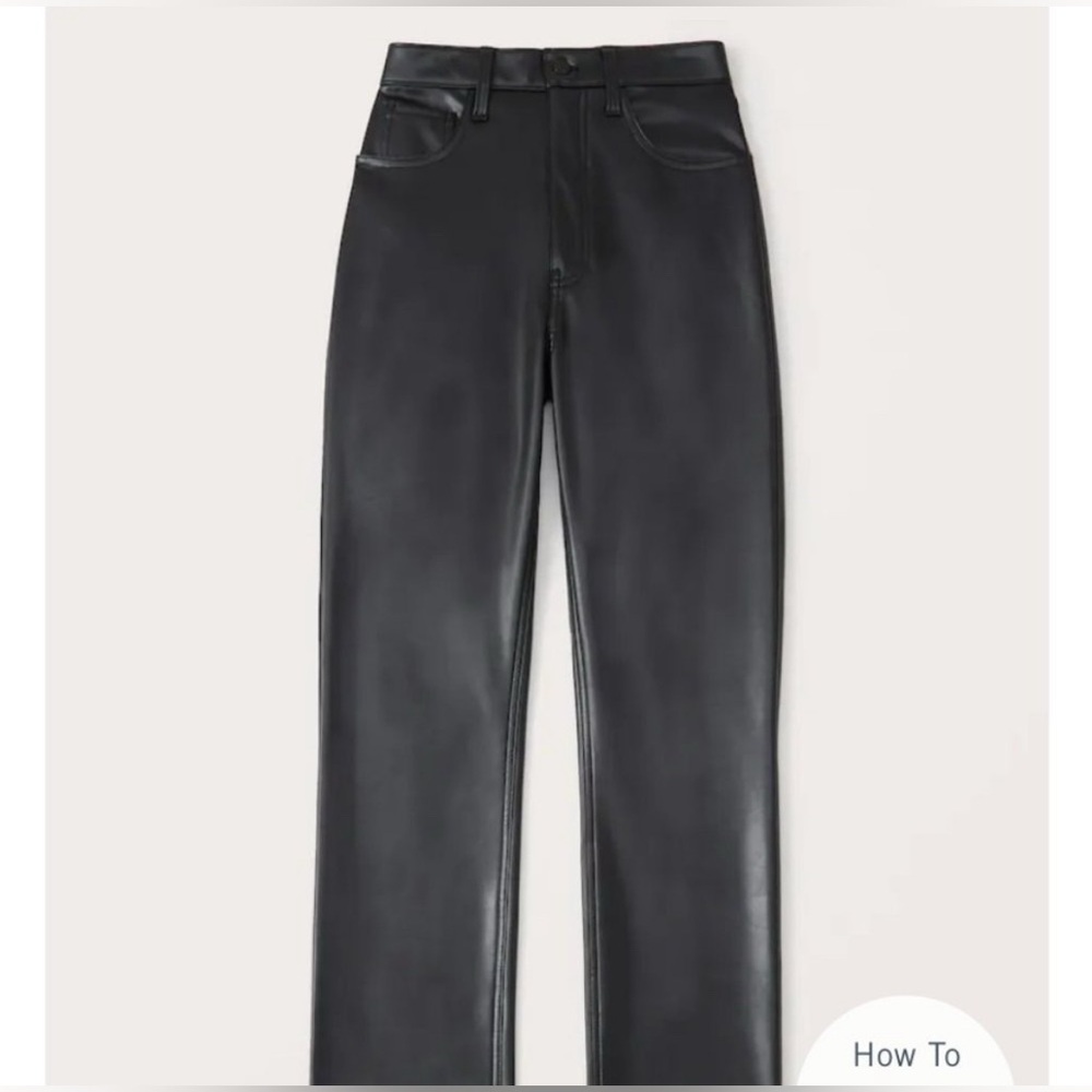 Abercrombie leather straight leg pant